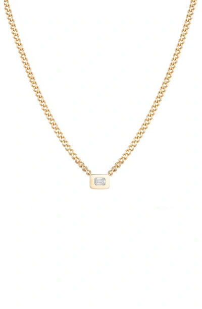 Adina Reyter Baguette Bezel Set Lab Created Diamond Necklace In Yellow Gold