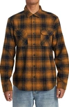 Rvca Dayshift Gradient Check Flannel Button-up Shirt In Navy Multi