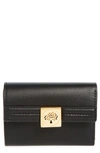 Mulberry Tree Logo Leather Trifold Wallet In Black