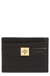 Mulberry Tree Logo Leather Card Case In Black