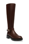 Steve Madden Georgi Knee High Platform Boot In Brown Leather