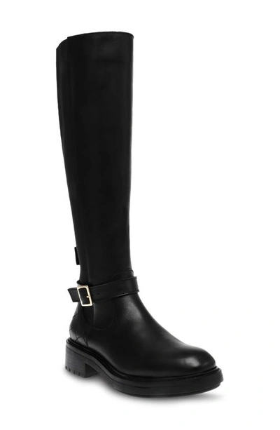 Steve Madden Georgi Knee High Platform Boot In Black Leather