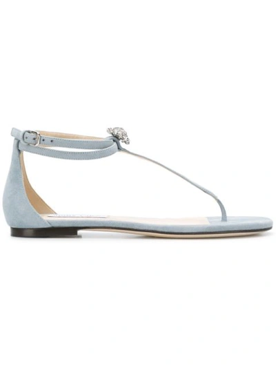 Jimmy Choo Afia Flat Sandals In Blue