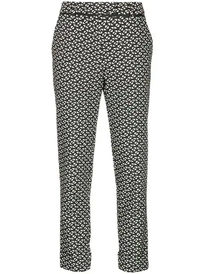 Taylor All-over Print Trousers In Black & White Broken Check