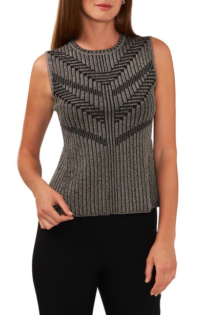 Halogen Flare Hem Sleeveless Sweater In Rich Black