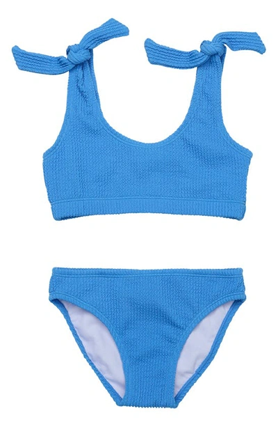 Snapper Rock Kids' Toddler, Child Girls Marine Blue Crop Bikini