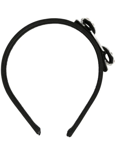 Ferragamo Embellished Vara Head Band In Black