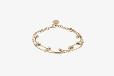 Strathberry Crescent Double Chain Bracelet In Gold