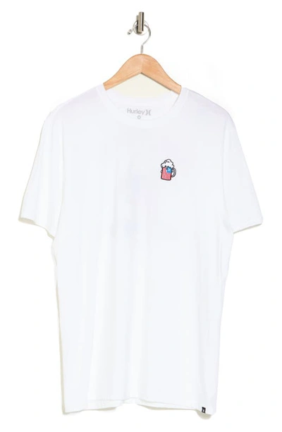 Hurley Red, White & Brew Embroidered Logo T-shirt