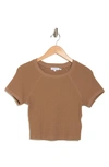 Good American Thermal Raglan Sleeve Crop T-shirt In Putty001