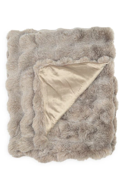 Northpoint Faux Fur Throw Blanket In Taupe