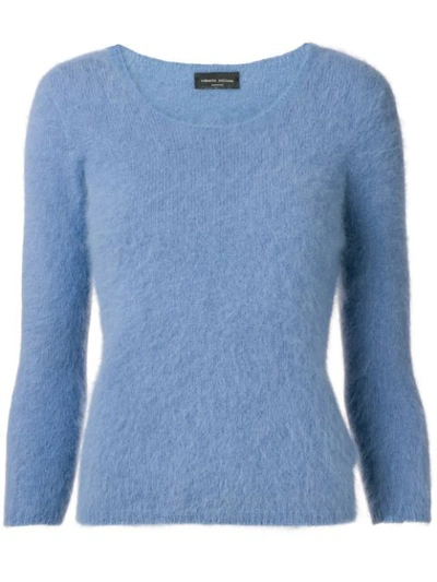 Roberto Collina Cropped Sleeve Sweater - Blue