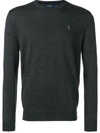 Polo Ralph Lauren Logo Fitted Sweater In Grey