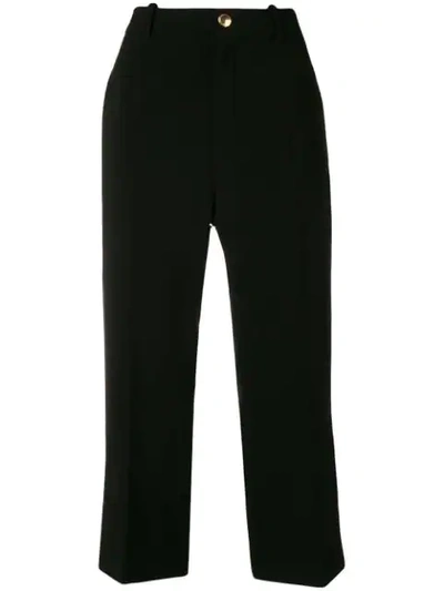 Chloé Cropped Flared Trousers In Black