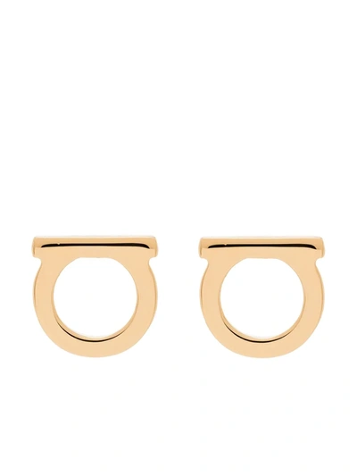 Salvatore Ferragamo Gold Tone Gancini Earrings | ModeSens