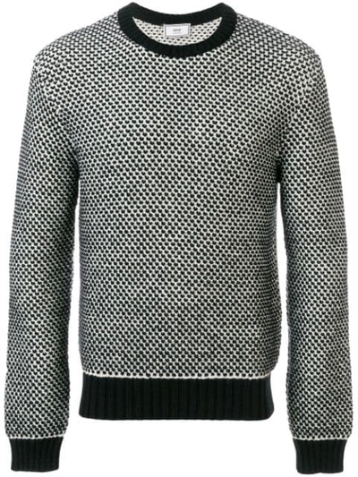 Ami Alexandre Mattiussi Crewneck Birdseye Stitch Sweater In Black