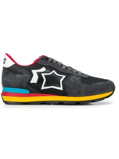 Atlantic Stars Rainbow Sole Lace Up Trainers In Black