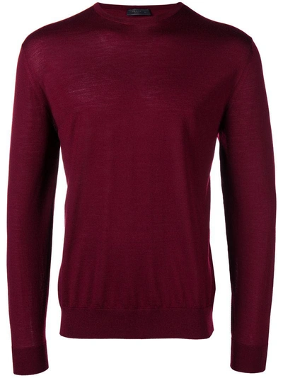 Prada Round Neck Sweatshirt - Red In Red