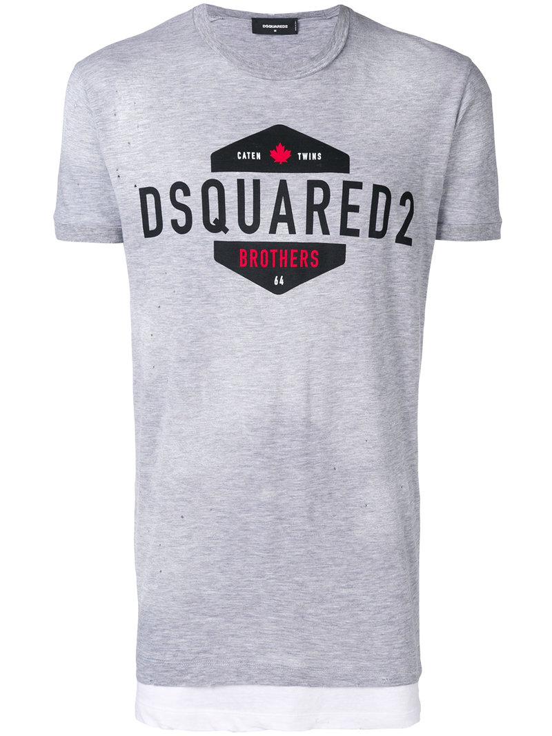 Dsquared2 Logo Patch T-Shirt - Grey | ModeSens