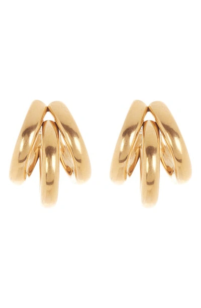 Nordstrom Rack Multi Row Waterproof Huggie Hoop Earrings In Gold