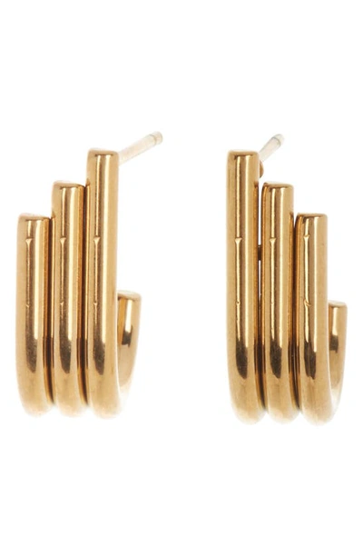 Nordstrom Rack Deco Waterproof Huggie Hoop Earrings In Gold