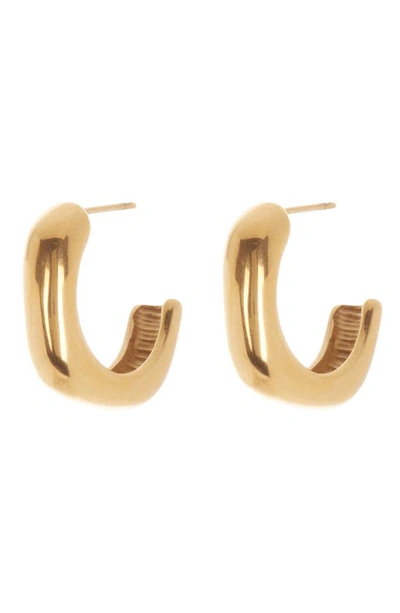 Nordstrom Rack Soft Square Waterproof Huggie Hoop Earrings In Gold