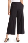 Nordstrom Wide Leg Crop Linen Blend Pants In Black
