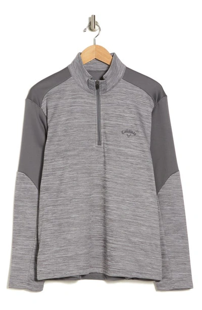 Callaway Golf Smu Tech Fleece Quarter-zip Pullover In Quiet Shade Htr