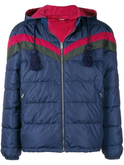 Gucci Down Jacket With Detachable Hood In Royal Blue