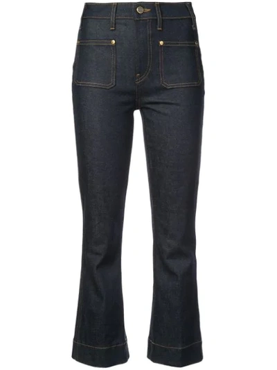 Khaite Bootcut Cropped Jeans In Blue