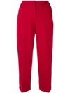 Blugirl Cropped Tailored Trousers In Red