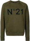 N°21 Contrast Logo Sweatshirt In Green