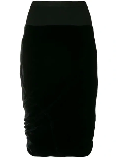 Rick Owens Draped Design Pencil Skirt - Black