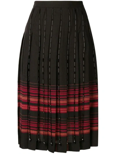 Marco De Vincenzo Plaid Pleated Skirt In Black