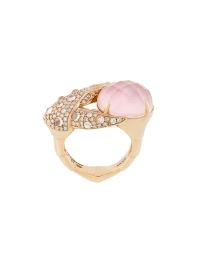 Stephen Webster 18kt Rose Gold, Opal And Diamond Crab Pincer Crystal Haze Ring In Metallic