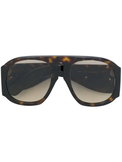 Gucci Round Frame Sunglasses In Brown