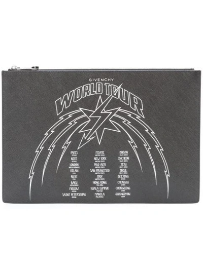 Givenchy World Tour Logo Clutch - Black