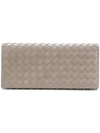 Bottega Veneta Intrecciato Weave Wallet In Grey