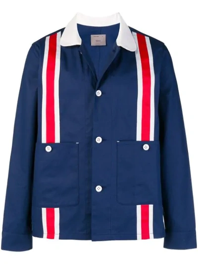 Biro Stripe Detail Game Jacket In Blue