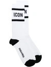 Dsquared2 Contrast Icon Socks In 10242 White