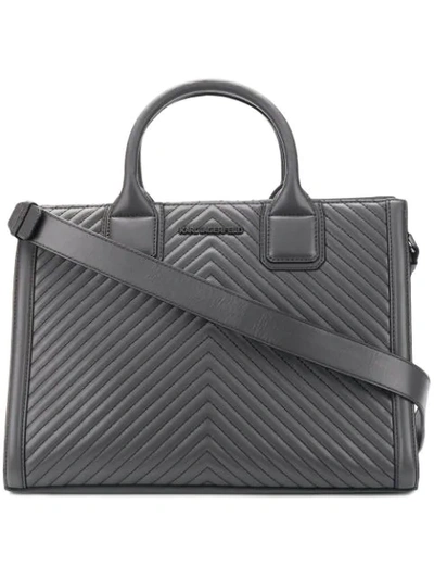 Karl Lagerfeld Klassik Quilted Tote Bag In Grey