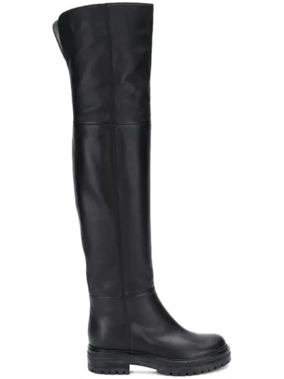 Gianvito Rossi 20 Black Over Knee Boots In Plonge Black