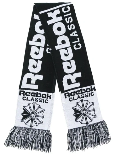 Reebok Logo Knitted Scarf In Black