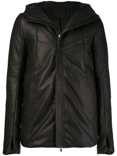 10sei0otto Hooded Thumb Hole Jacket In Black