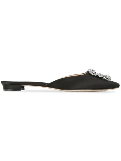 Manolo Blahnik Hangisi Flats In Black