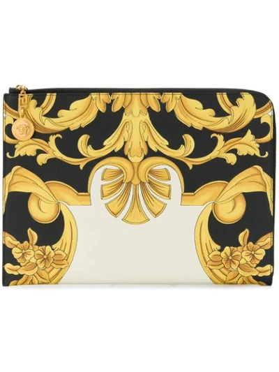 Versace Printed Pouch Clutch - Black