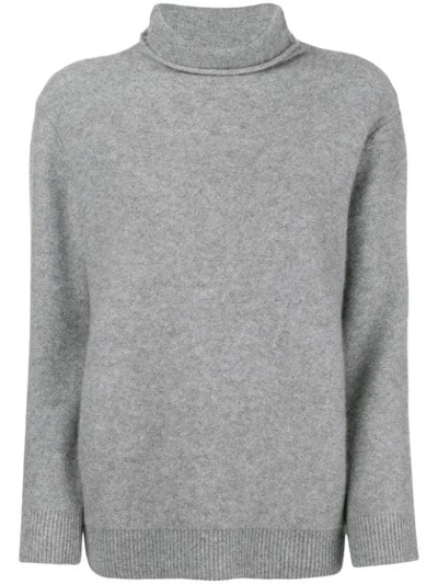 Incentive! Cashmere Turtle Neck Jumper In Grey