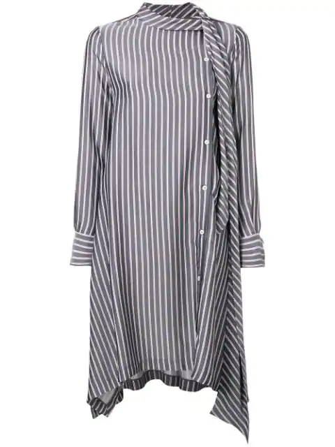 See By Chloé Off-centre Button Dress - Grey | ModeSens