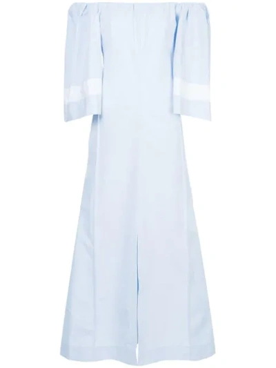 Eudon Choi Off-the-shoulder Midi Dress - Blue