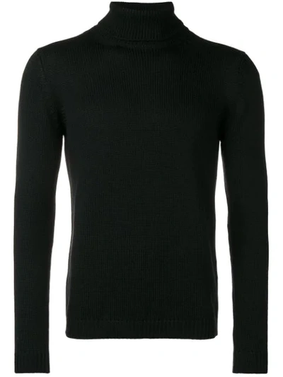Nuur Roll-neck Fitted Sweater - Black